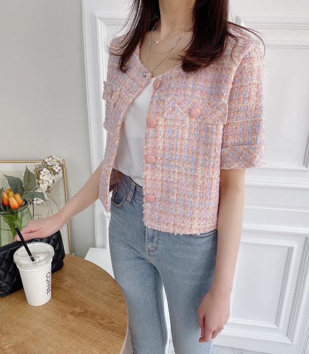 半袖ショートツイードジャケット﻿﻿﻿﻿ 5992-画像14-韓国ファッション通販POPREA［ポップリア］