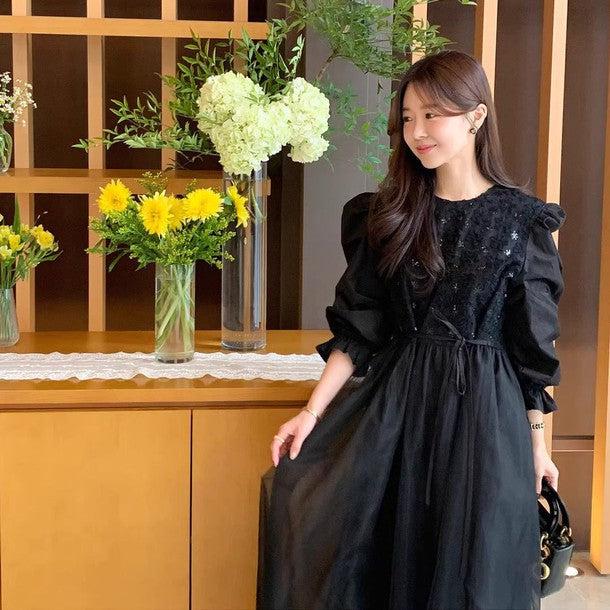 パフスリーブフラワーシフォンワンピース 6304-画像14-韓国ファッション通販POPREA［ポップリア］