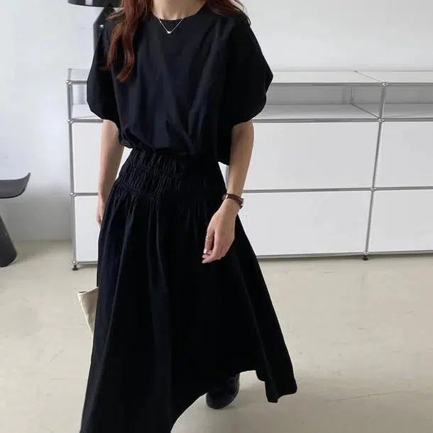 半袖パフスリーブ&ロングスカートセットアップ 6671-画像14-韓国ファッション通販POPREA［ポップリア］