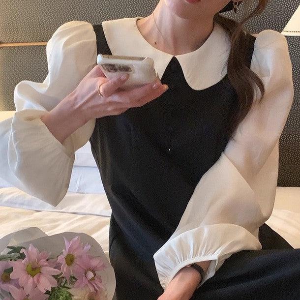 丸襟ブラウスドッキングワンピース 6489-画像14-韓国ファッション通販POPREA［ポップリア］