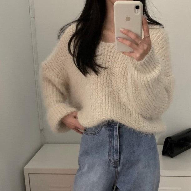 ルーズVネックシャギーニット 6394-画像14-韓国ファッション通販POPREA［ポップリア］