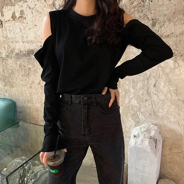 オープンショルダーロングTシャツ﻿﻿﻿﻿﻿ 6270-画像14-韓国ファッション通販POPREA［ポップリア］