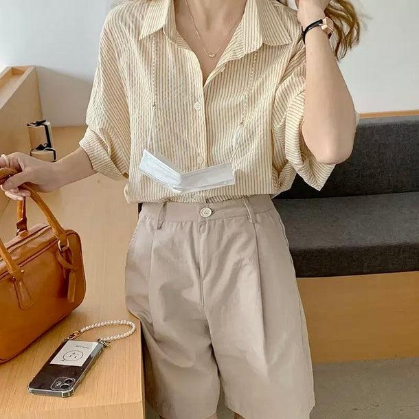 シンプルストライプシャツ 6061-画像14-韓国ファッション通販POPREA［ポップリア］