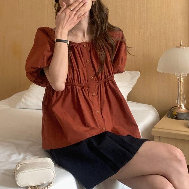 シンプルペプラムブラウス 5985-画像14-韓国ファッション通販POPREA［ポップリア］