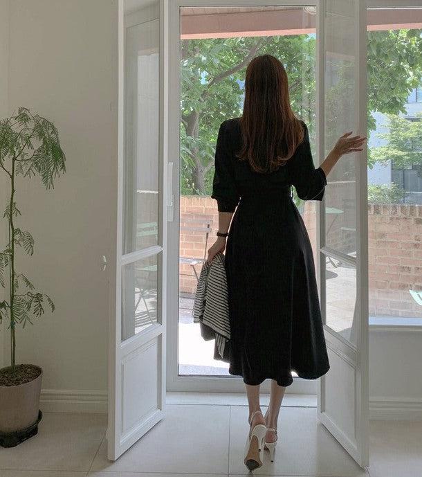 ケープフレアウエストベルトワンピース 6373-画像14-韓国ファッション通販POPREA［ポップリア］