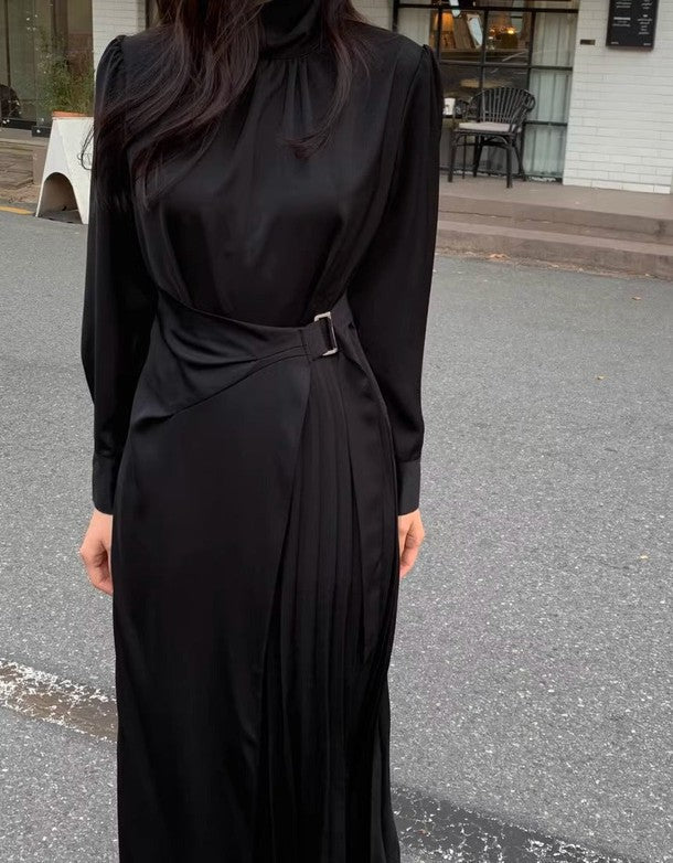 ハイネックプリーツラップワンピース 6455-画像14-韓国ファッション通販POPREA［ポップリア］