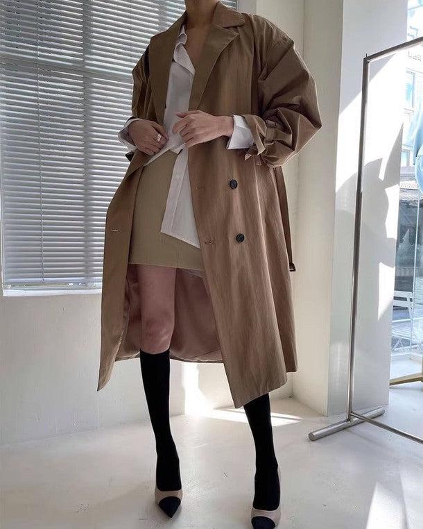 ボリューム袖ダブルブレストトレンチコート﻿ 6509-画像14-韓国ファッション通販POPREA［ポップリア］