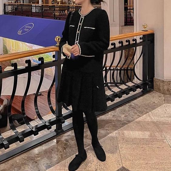 ノーカラーニットドッキングワンピース 6429-画像14-韓国ファッション通販POPREA［ポップリア］