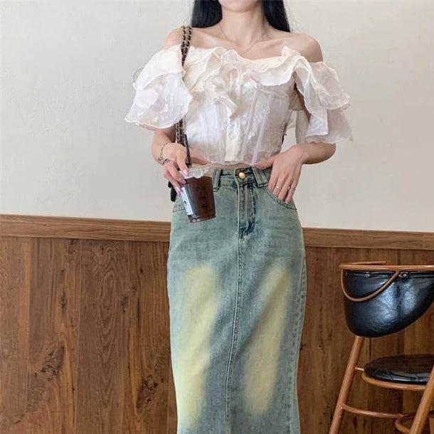 オフショルダーフリルブラウス 6074-画像14-韓国ファッション通販POPREA［ポップリア］