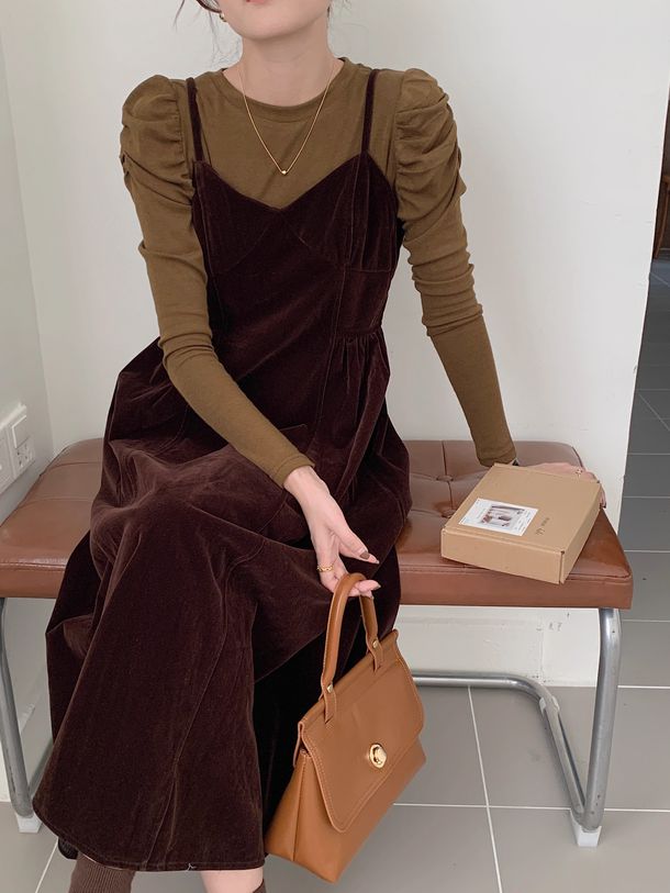 ベロアキャミソールワンピース 6252-画像14-韓国ファッション通販POPREA［ポップリア］