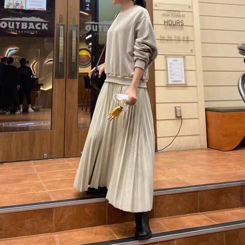 トレーナー&プリーツスカートドッキングドレス 6194-画像14-韓国ファッション通販POPREA［ポップリア］