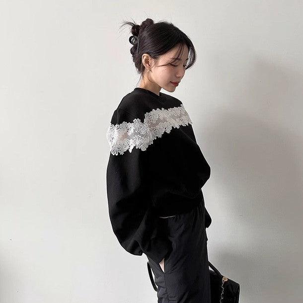 レースドッキングスウェット 6437-画像14-韓国ファッション通販POPREA［ポップリア］