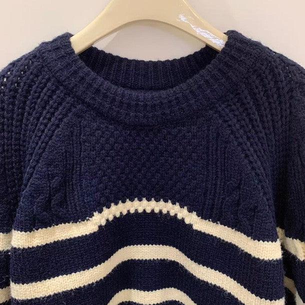 ケーブルボーダーラグランニット 6330-画像14-韓国ファッション通販POPREA［ポップリア］