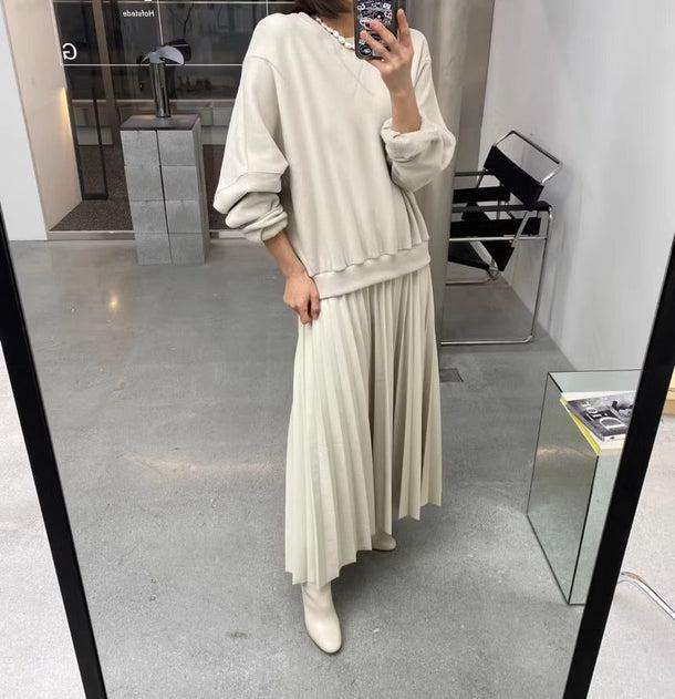 トレーナー&プリーツスカートドッキングドレス 6194-画像15-韓国ファッション通販POPREA［ポップリア］