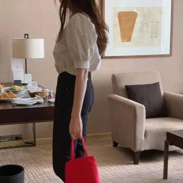 2WAY半袖ドットブラウス﻿ 6642-画像15-韓国ファッション通販POPREA［ポップリア］