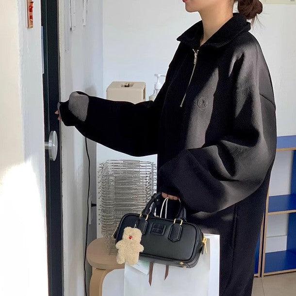 襟付きハーフジッパーワンピース 6439-画像15-韓国ファッション通販POPREA［ポップリア］