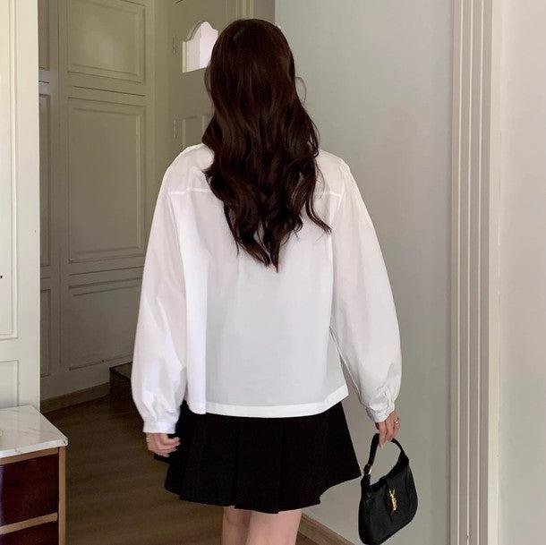 フリルカラーベーシックシャツ 6253-画像15-韓国ファッション通販POPREA［ポップリア］