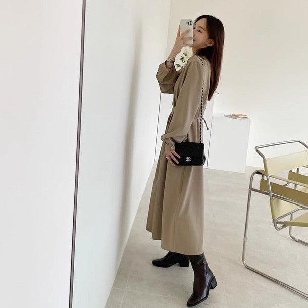 バックリボンノーカラーワンピース 6478-画像15-韓国ファッション通販POPREA［ポップリア］