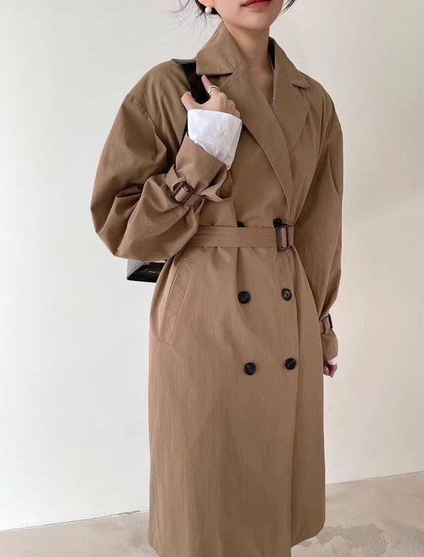 ボリューム袖ダブルブレストトレンチコート﻿ 6509-画像15-韓国ファッション通販POPREA［ポップリア］