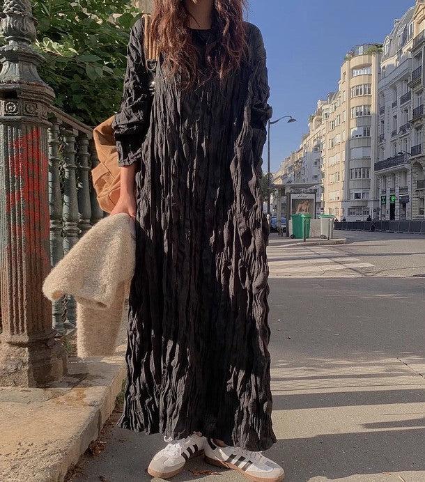 ワッシャーロングスリーブワンピース 6541-画像15-韓国ファッション通販POPREA［ポップリア］