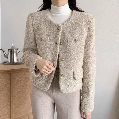 中綿ノーカラーショートジャケット 6355-画像15-韓国ファッション通販POPREA［ポップリア］