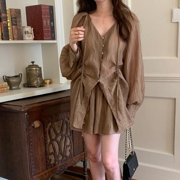 フレンチタイプリーツスリムセットアップ 6011-画像15-韓国ファッション通販POPREA［ポップリア］