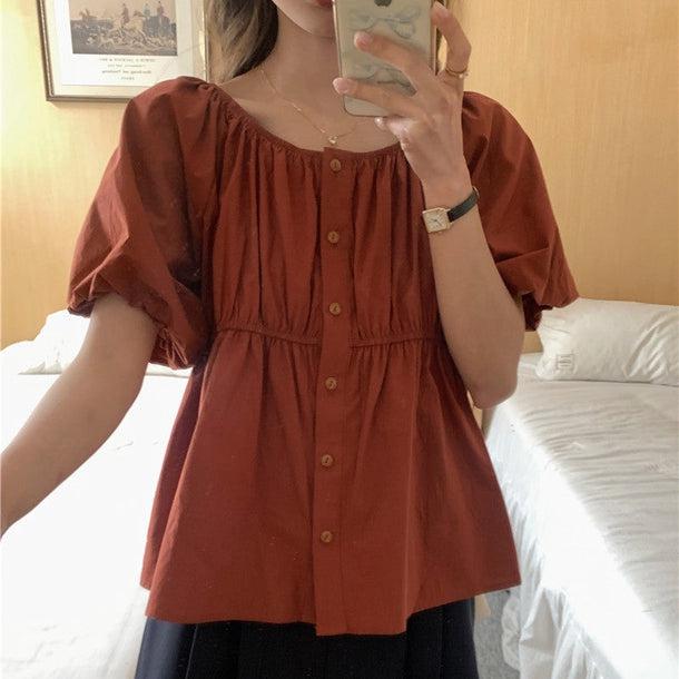 シンプルペプラムブラウス 5985-画像15-韓国ファッション通販POPREA［ポップリア］