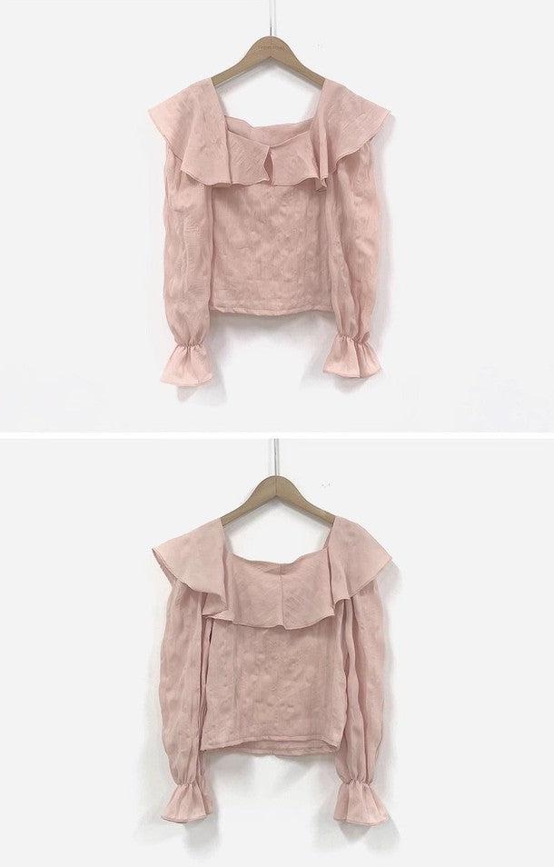 スクエアネックフリルブラウス 6487-画像15-韓国ファッション通販POPREA［ポップリア］