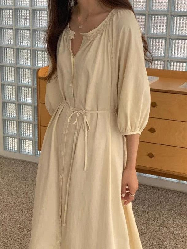 Vネックフロントボタンワンピース 6476-画像15-韓国ファッション通販POPREA［ポップリア］