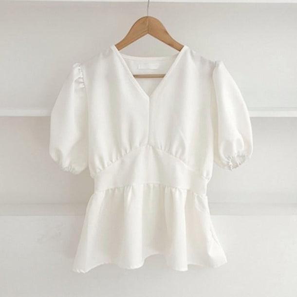 Vネックペプラムブラウス 6016-画像15-韓国ファッション通販POPREA［ポップリア］