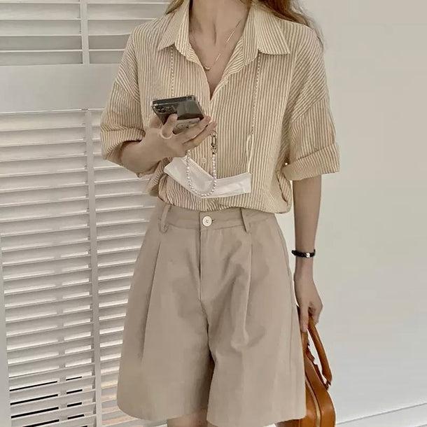 シンプルストライプシャツ 6061-画像15-韓国ファッション通販POPREA［ポップリア］