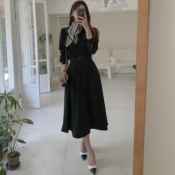 ケープフレアウエストベルトワンピース 6373-画像15-韓国ファッション通販POPREA［ポップリア］