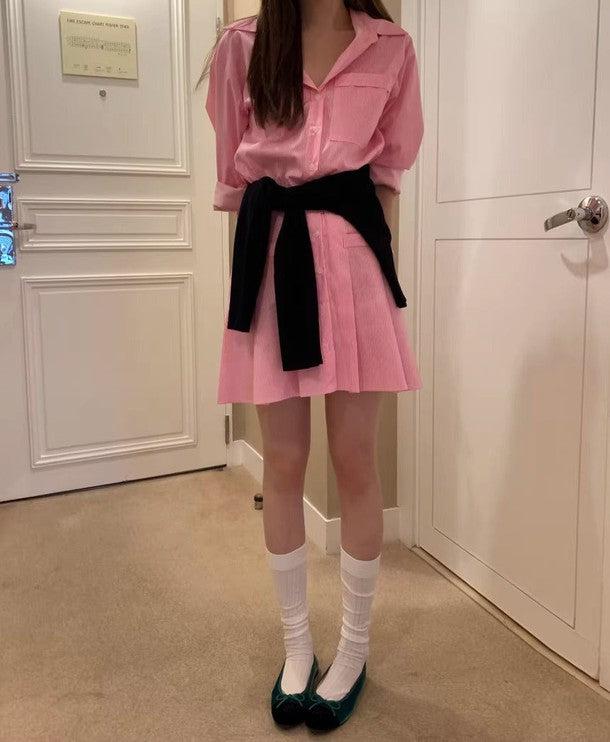 ストライプシャツワンピース 6473-画像15-韓国ファッション通販POPREA［ポップリア］