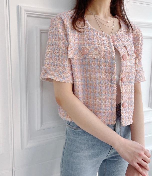 半袖ショートツイードジャケット﻿﻿﻿﻿ 5992-画像15-韓国ファッション通販POPREA［ポップリア］