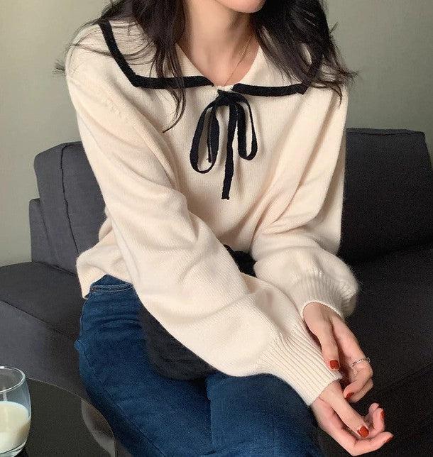 ワイドネックカラーリボンニット 6235-画像15-韓国ファッション通販POPREA［ポップリア］