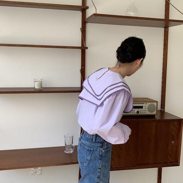 セーラーネックカラーブラウス 6623-画像16-韓国ファッション通販POPREA［ポップリア］