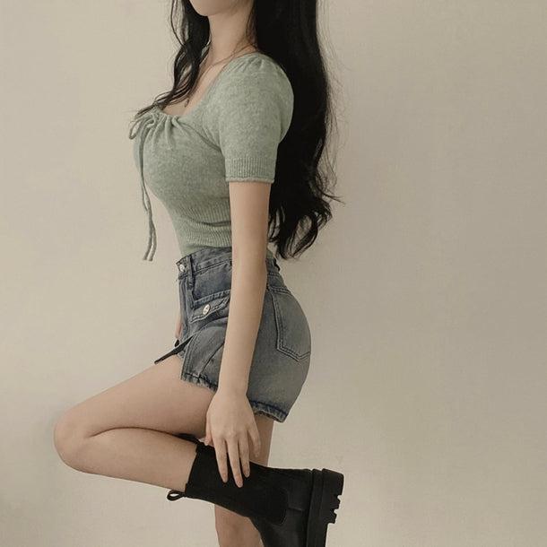 スクエアカラーリボンニット﻿ 6046-画像16-韓国ファッション通販POPREA［ポップリア］