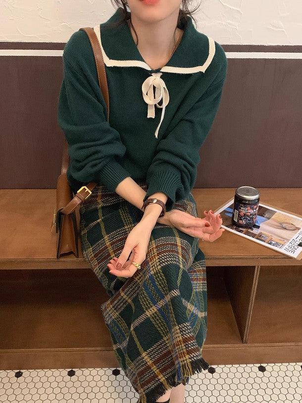 ワイドネックカラーリボンニット 6235-画像16-韓国ファッション通販POPREA［ポップリア］