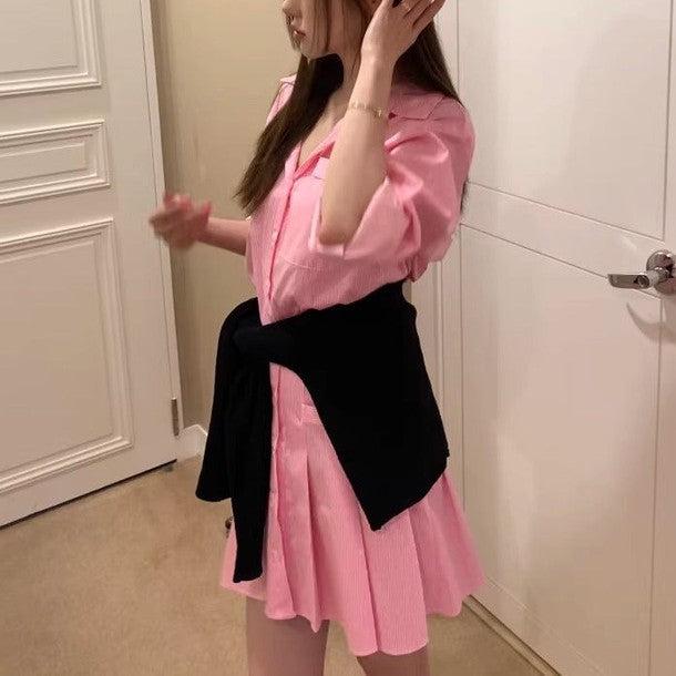 ストライプシャツワンピース 6473-画像16-韓国ファッション通販POPREA［ポップリア］