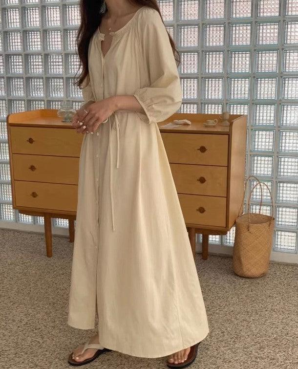 Vネックフロントボタンワンピース 6476-画像16-韓国ファッション通販POPREA［ポップリア］