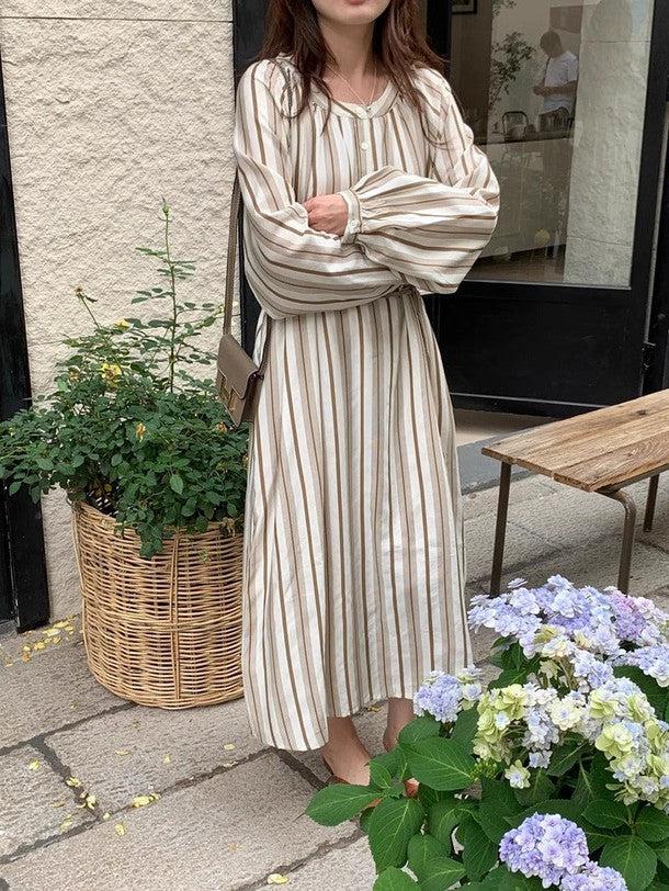 ラウンドネックストライプワンピース ﻿ 6532-画像16-韓国ファッション通販POPREA［ポップリア］