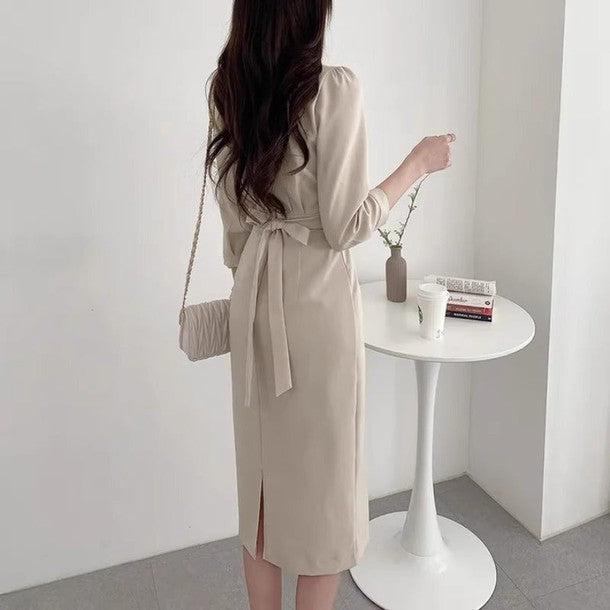 テーラードカラー7分袖ワンピース 6374-画像16-韓国ファッション通販POPREA［ポップリア］