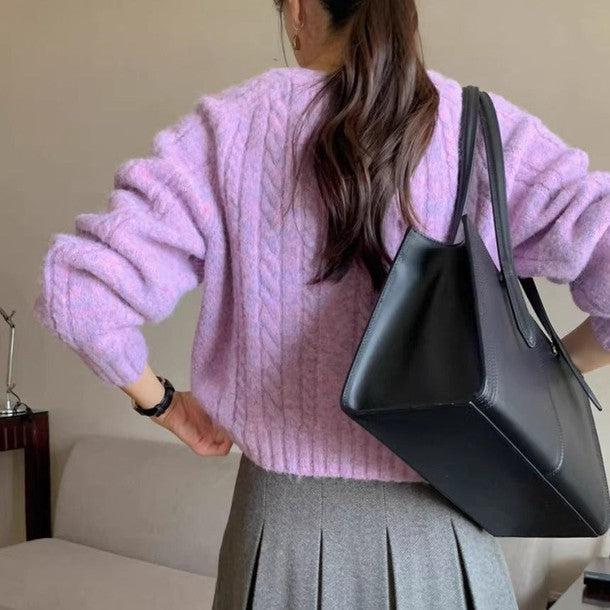 ライトカラーケーブルニットカーディガン 6298-画像16-韓国ファッション通販POPREA［ポップリア］