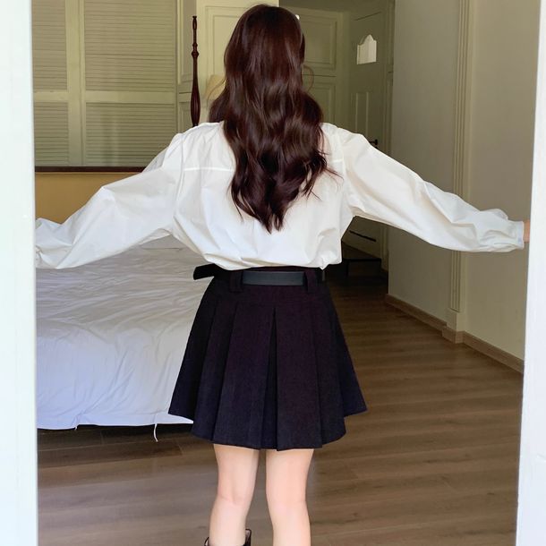 フリルカラーベーシックシャツ 6253-画像16-韓国ファッション通販POPREA［ポップリア］