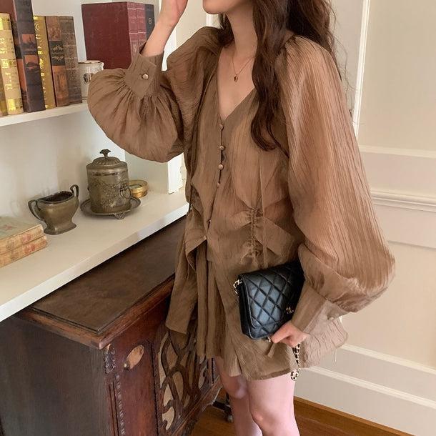 フレンチタイプリーツスリムセットアップ 6011-画像16-韓国ファッション通販POPREA［ポップリア］