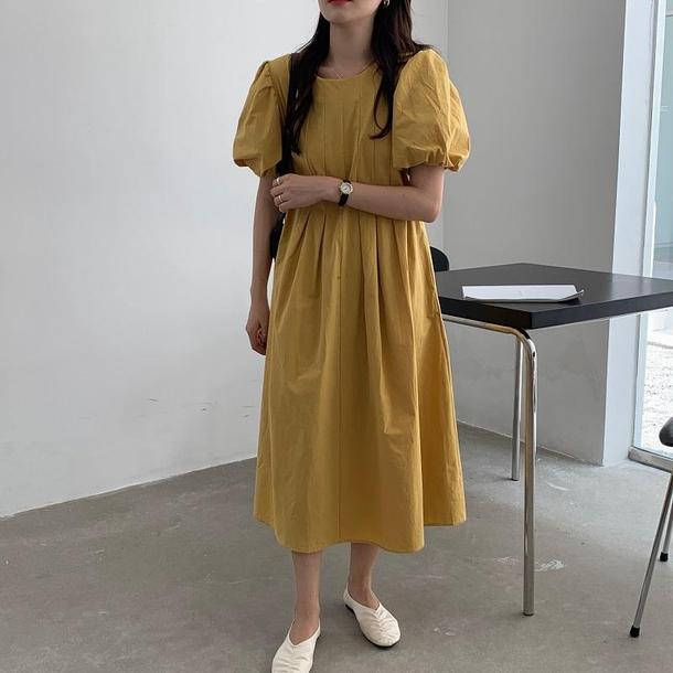 パフスリーブピュアワンピース 6681-画像16-韓国ファッション通販POPREA［ポップリア］