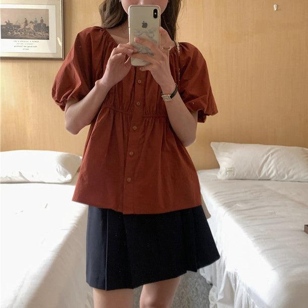 シンプルペプラムブラウス 5985-画像16-韓国ファッション通販POPREA［ポップリア］