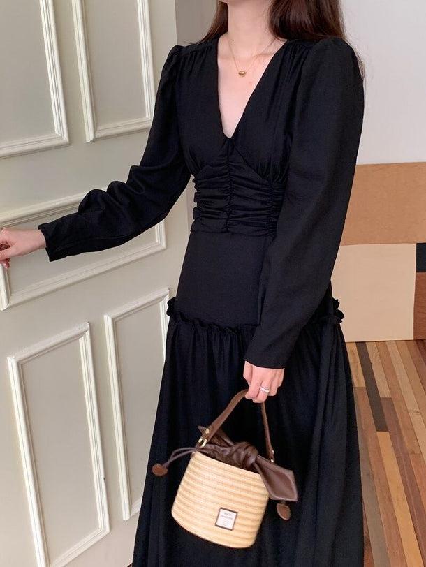 Vネックスプライシングワンピース 6155-画像16-韓国ファッション通販POPREA［ポップリア］