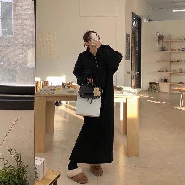 襟付きハーフジッパーワンピース 6439-画像16-韓国ファッション通販POPREA［ポップリア］