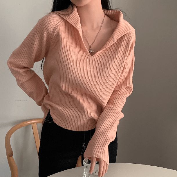 4カラーショートリブニット 6427-画像16-韓国ファッション通販POPREA［ポップリア］